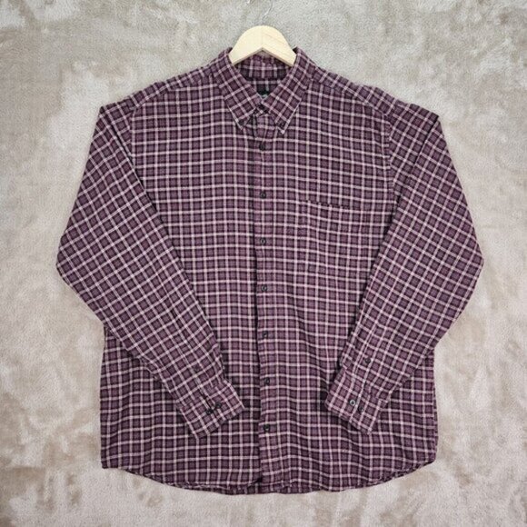 Eddie Bauer Flannel Shirt Mens Sz XLT Tall Button Up Relaxed Fit Plaid Checkered - Picture 7 of 10